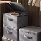 Fabric Storage Box with Handle and Zipper