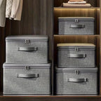 Fabric Storage Box with Handle and Zipper