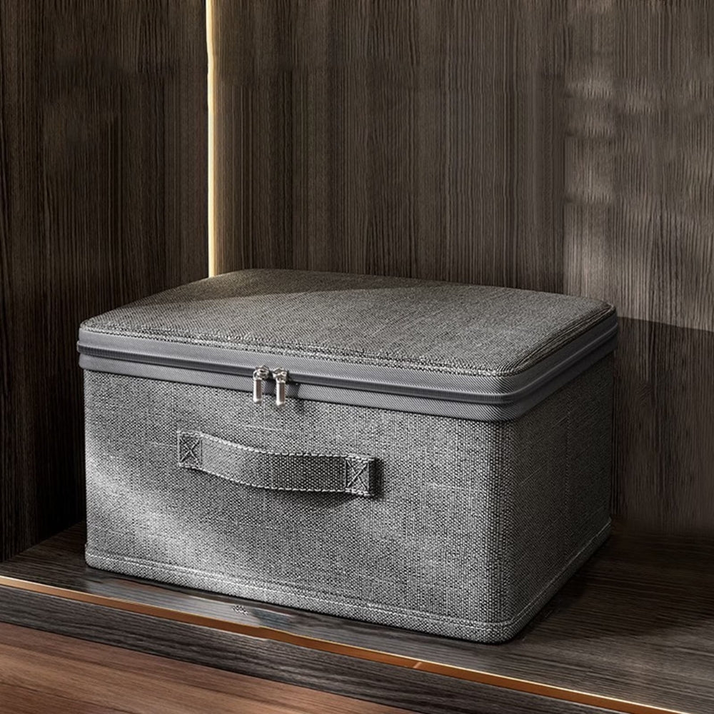 Fabric Storage Box with Handle and Zipper