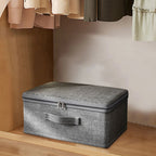 Fabric Storage Box with Handle and Zipper