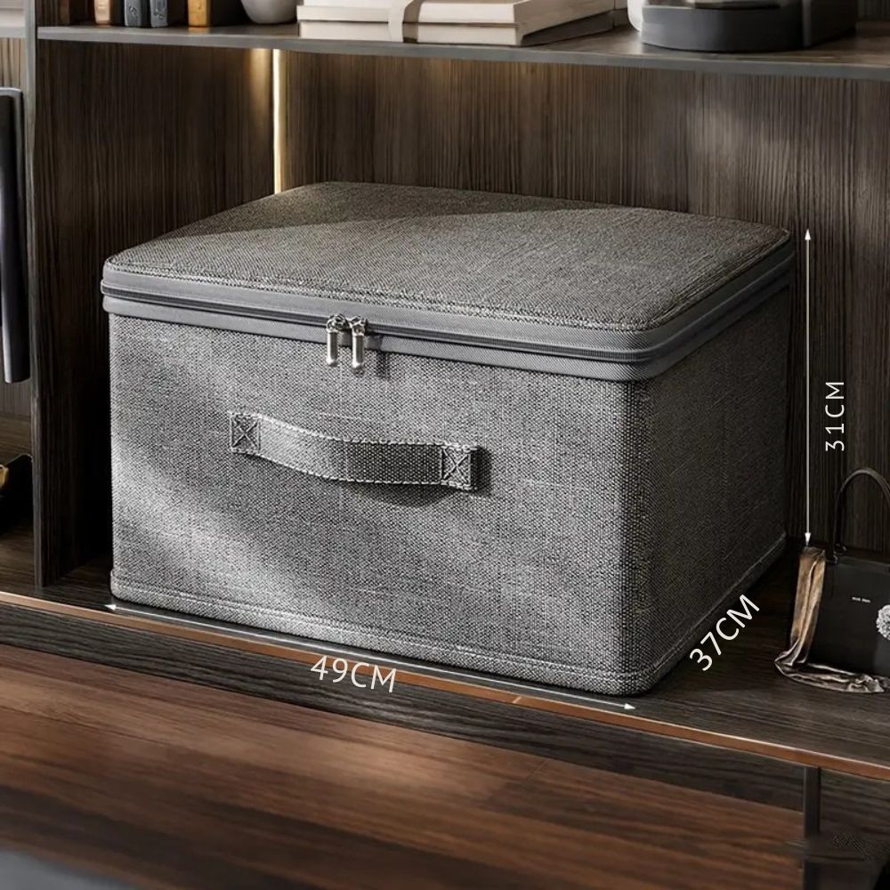 Fabric Storage Box with Handle and Zipper 18"x14"x10"