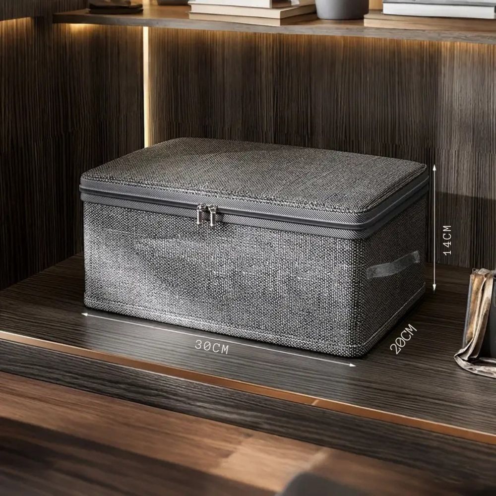 Fabric Storage Box with Handle and Zipper 12"x8"x5.5"