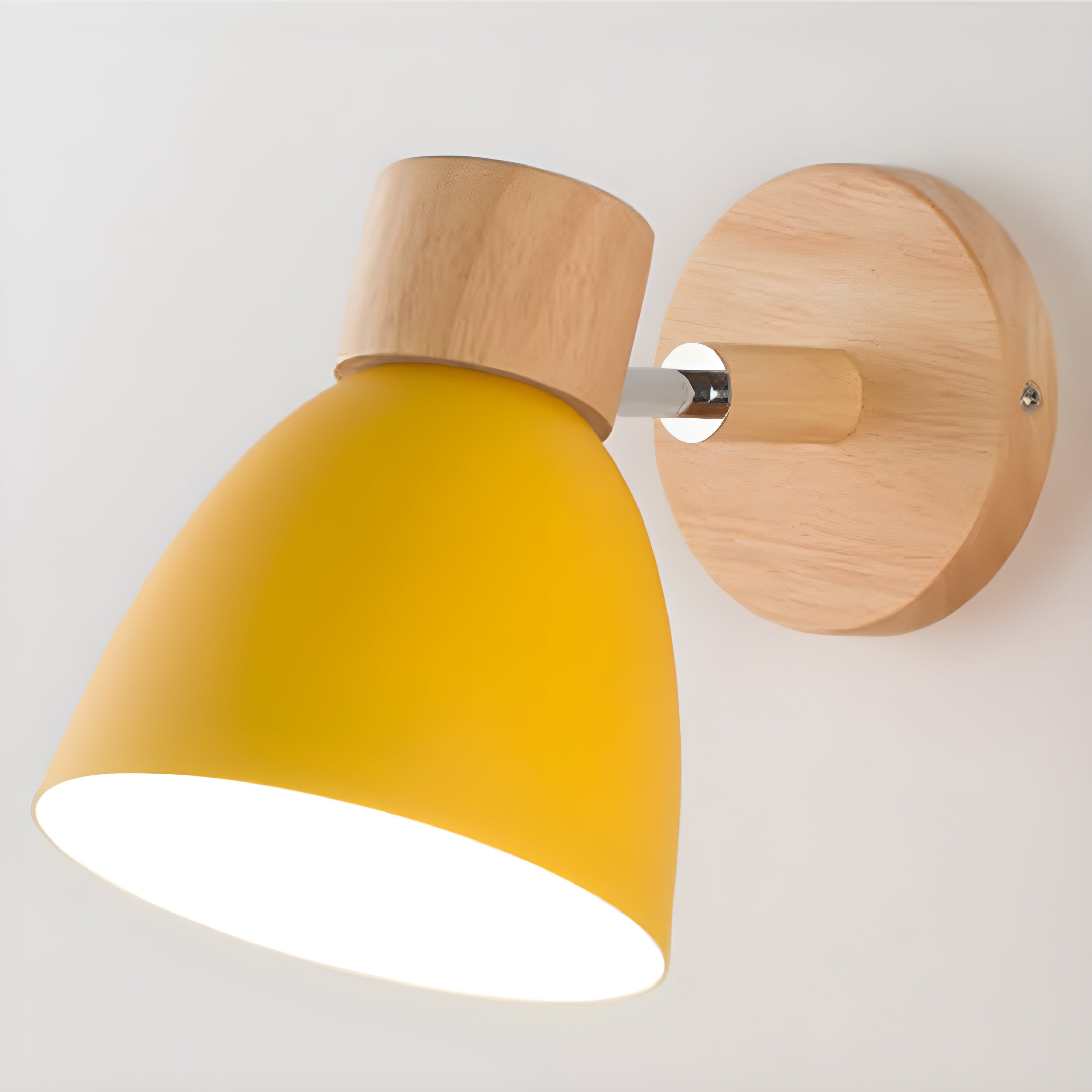 Nordic Wall Sconce with Wood Base and Switch