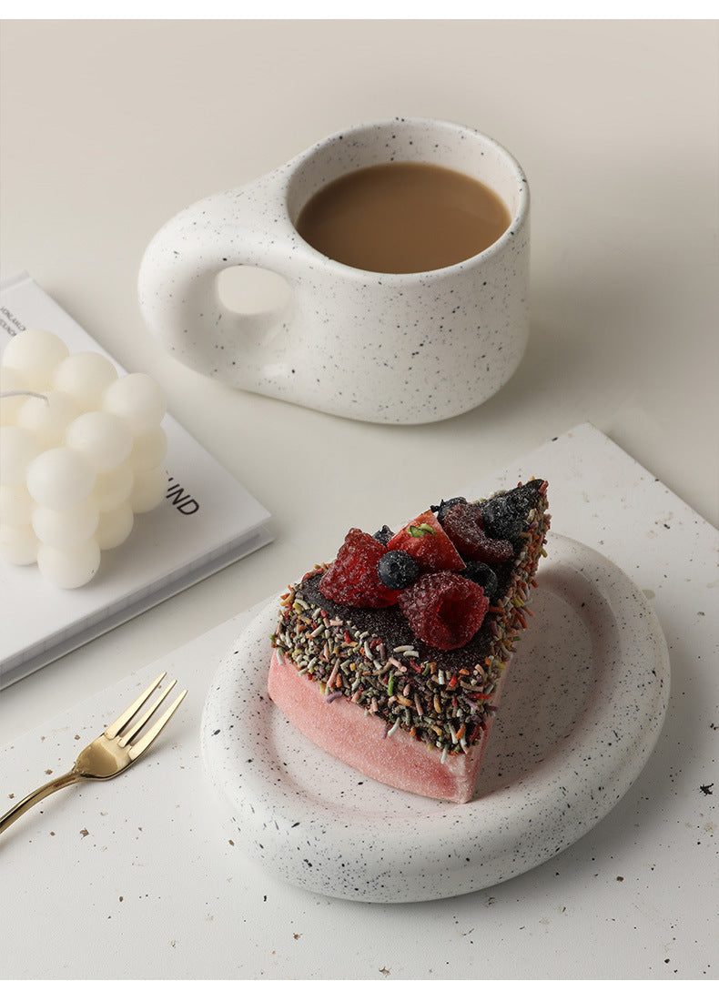 Ceramic Mug & Saucer Set with Minimalist Design