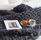 Chunky Knit Throw Blanket – Soft Cotton Weave