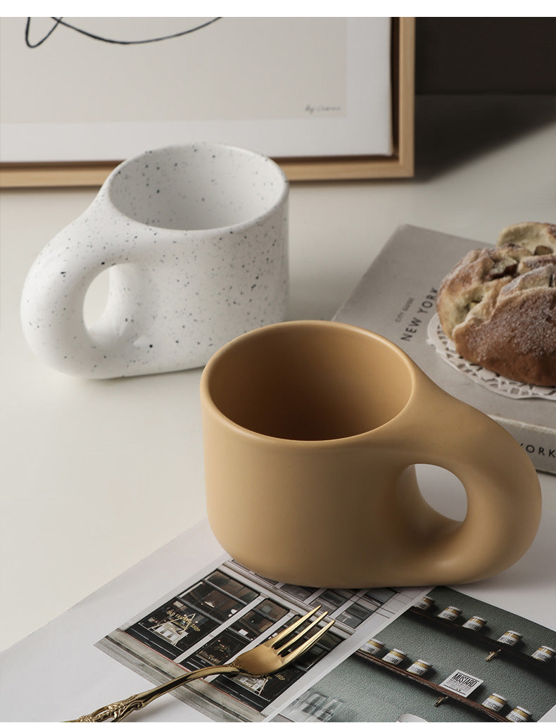 Ceramic Mug & Saucer Set with Minimalist Design