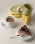 Ceramic Mug & Saucer Set with Minimalist Design