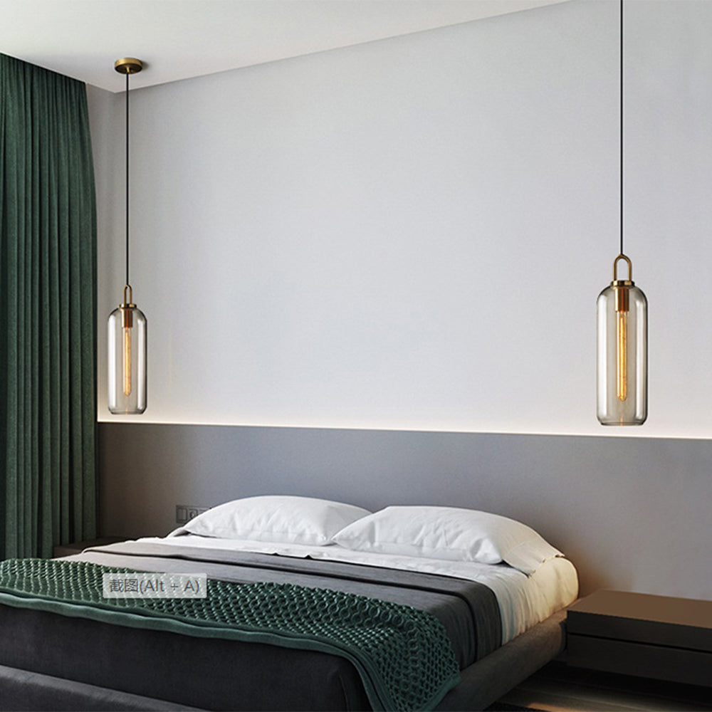 Glass Pendant Light with Brass Hardware