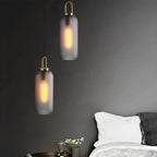Glass Pendant Light with Brass Hardware