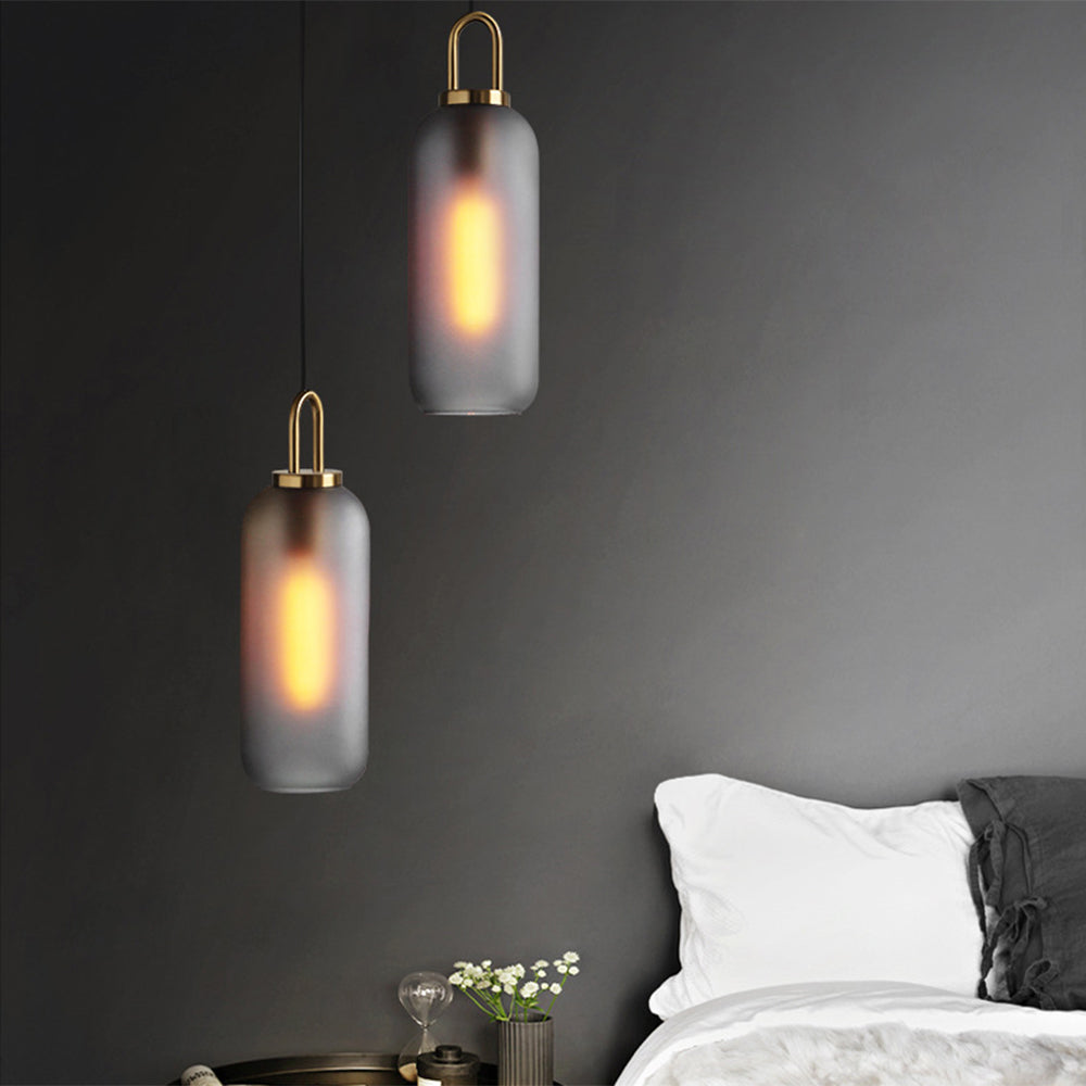 Glass Pendant Light with Brass Hardware