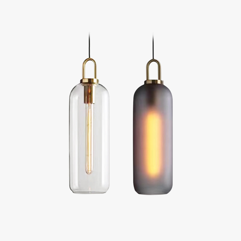 Glass Pendant Light with Brass Hardware