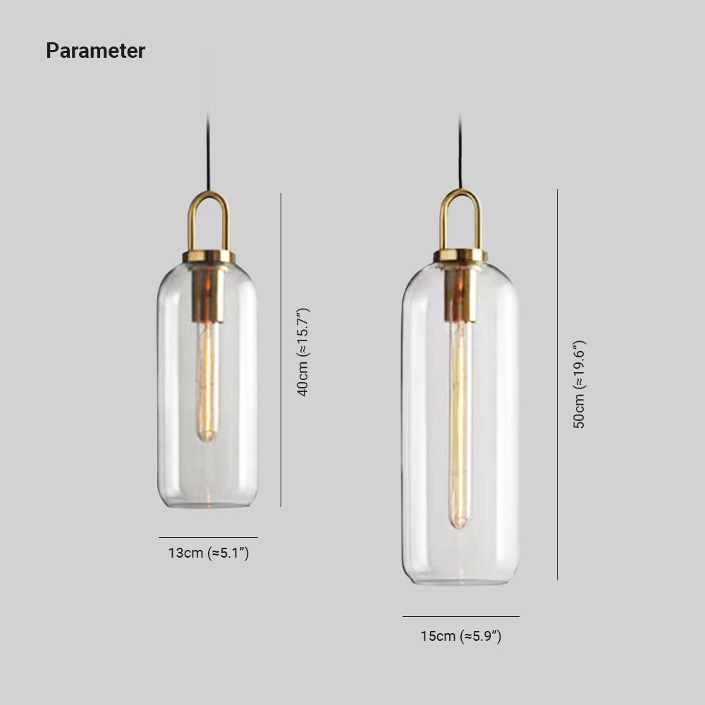Glass Pendant Light with Brass Hardware