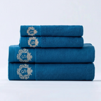 Luxury Bath Towel Set with Embroidered Border