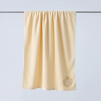 Luxury Bath Towel Set with Embroidered Border 1 Bath Towel 27.6 × 55.1 in White