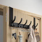 Over-Door Hook Rack - No-Drill Aluminum Organizer