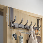 Over-Door Hook Rack - No-Drill Aluminum Organizer