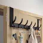Over-Door Hook Rack - No-Drill Aluminum Organizer