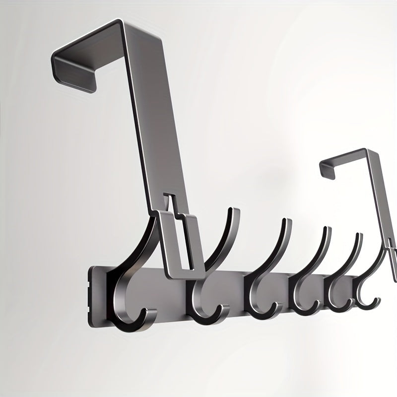 Over-Door Hook Rack - No-Drill Aluminum Organizer