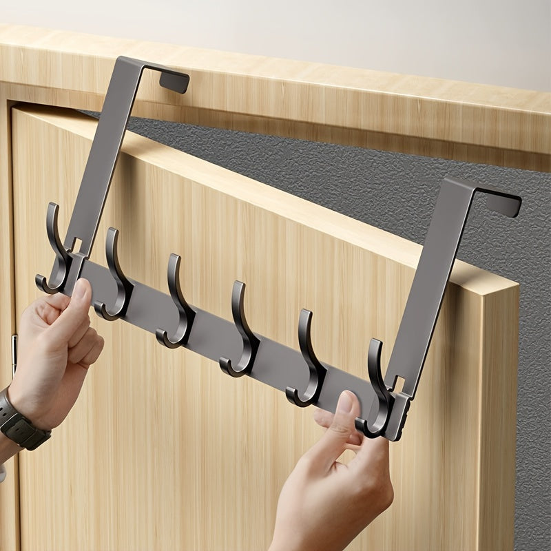 Over-Door Hook Rack - No-Drill Aluminum Organizer