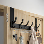 Over-Door Hook Rack - No-Drill Aluminum Organizer