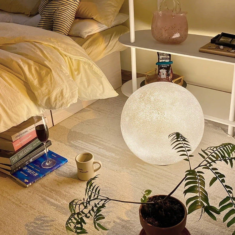 Moon Globe Floor Lamp with Adjustable Brightness