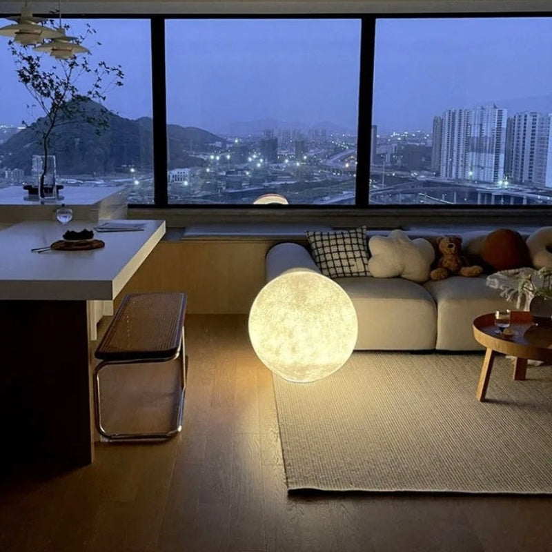 Moon Globe Floor Lamp with Adjustable Brightness