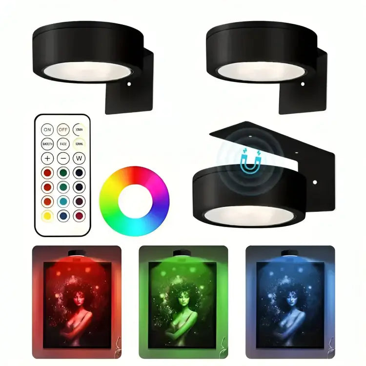 Transform every picture into a work of art – Gallery lighting without drilling & without cables Black