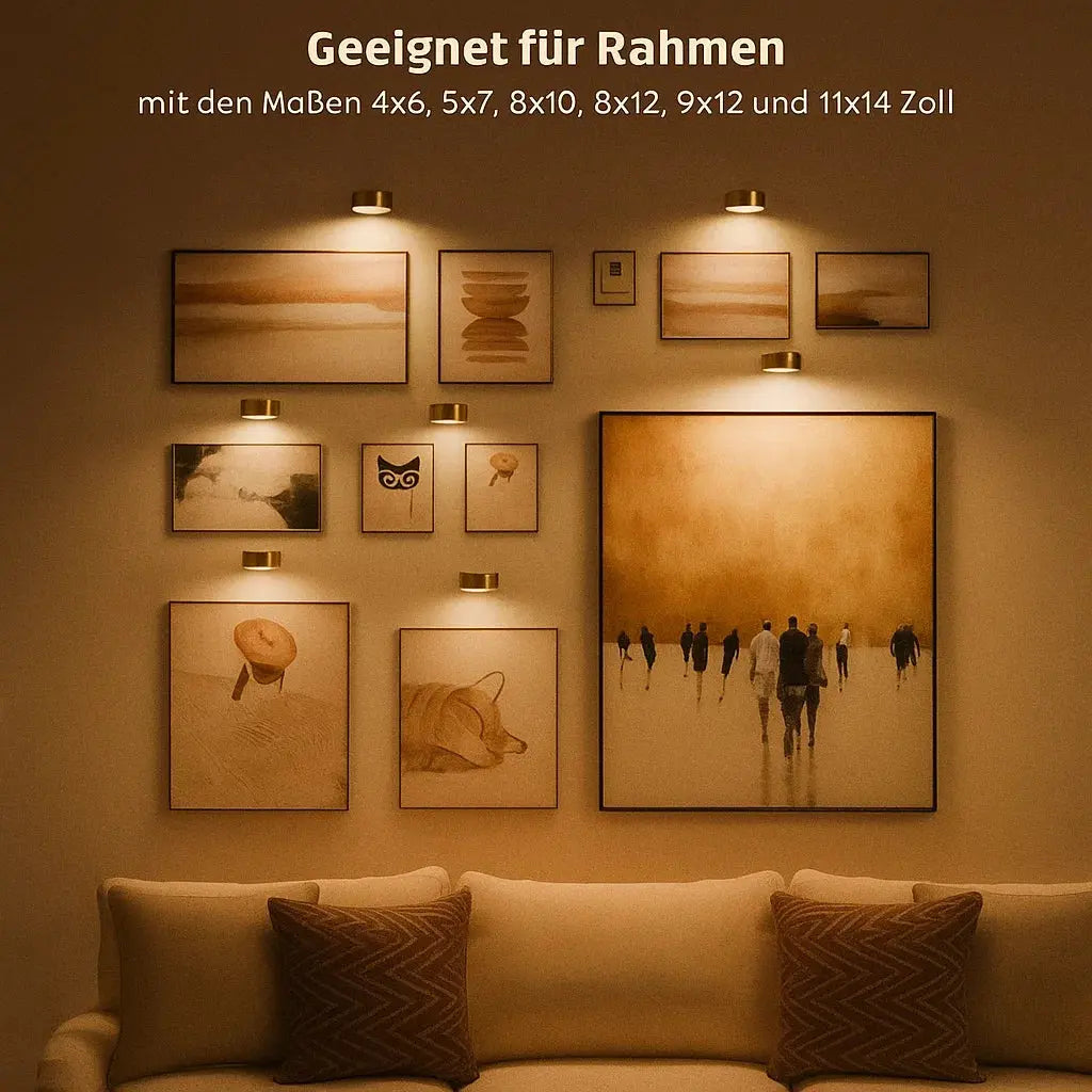Transform every picture into a work of art – Gallery lighting without drilling & without cables