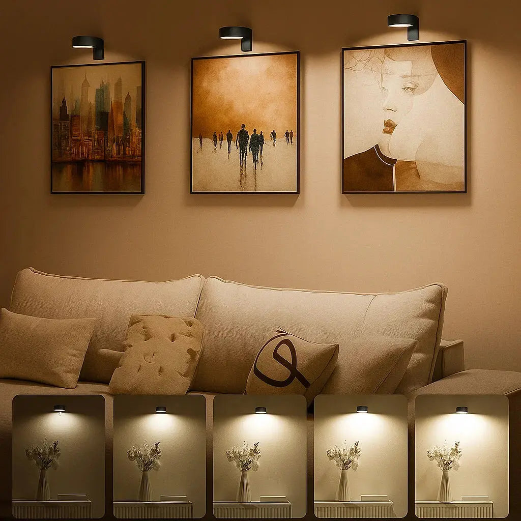 Transform every picture into a work of art – Gallery lighting without drilling & without cables