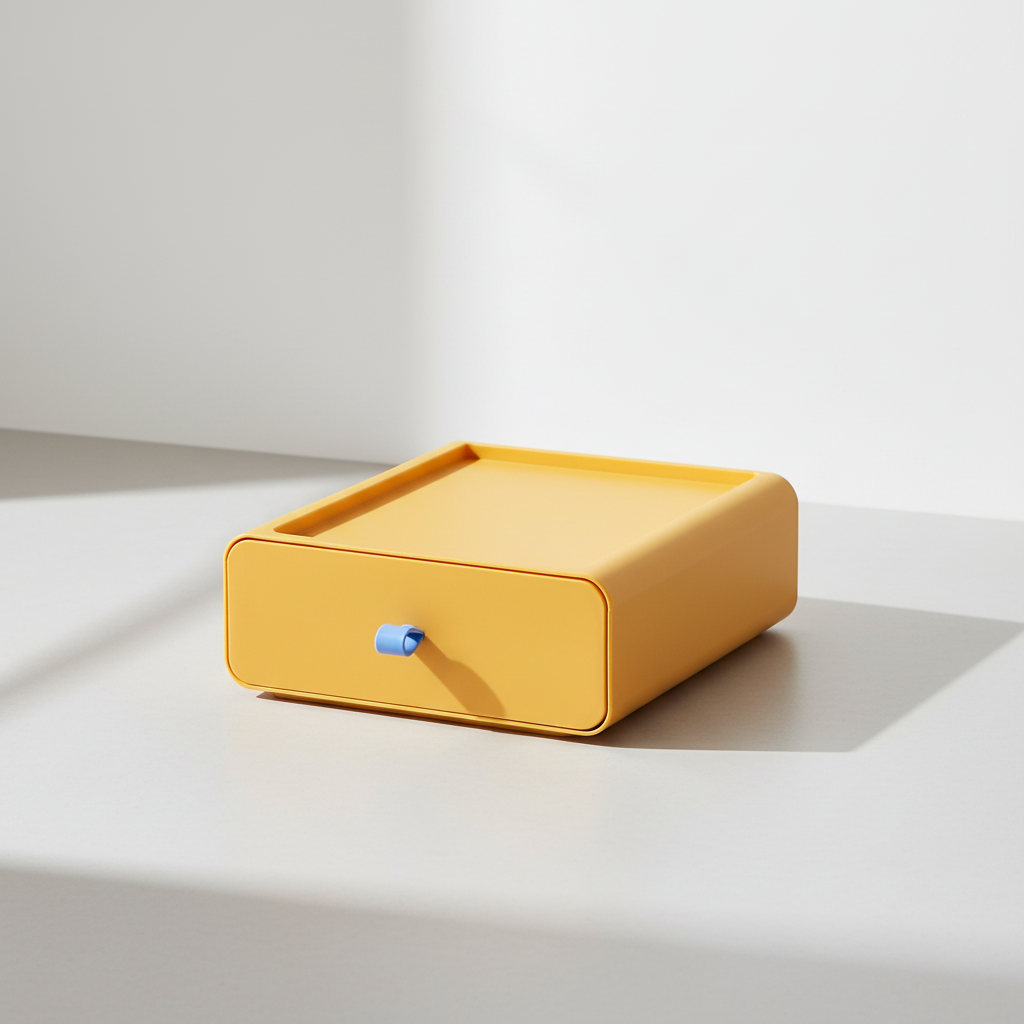 Stackable Drawer Organizer with Handle Yellow