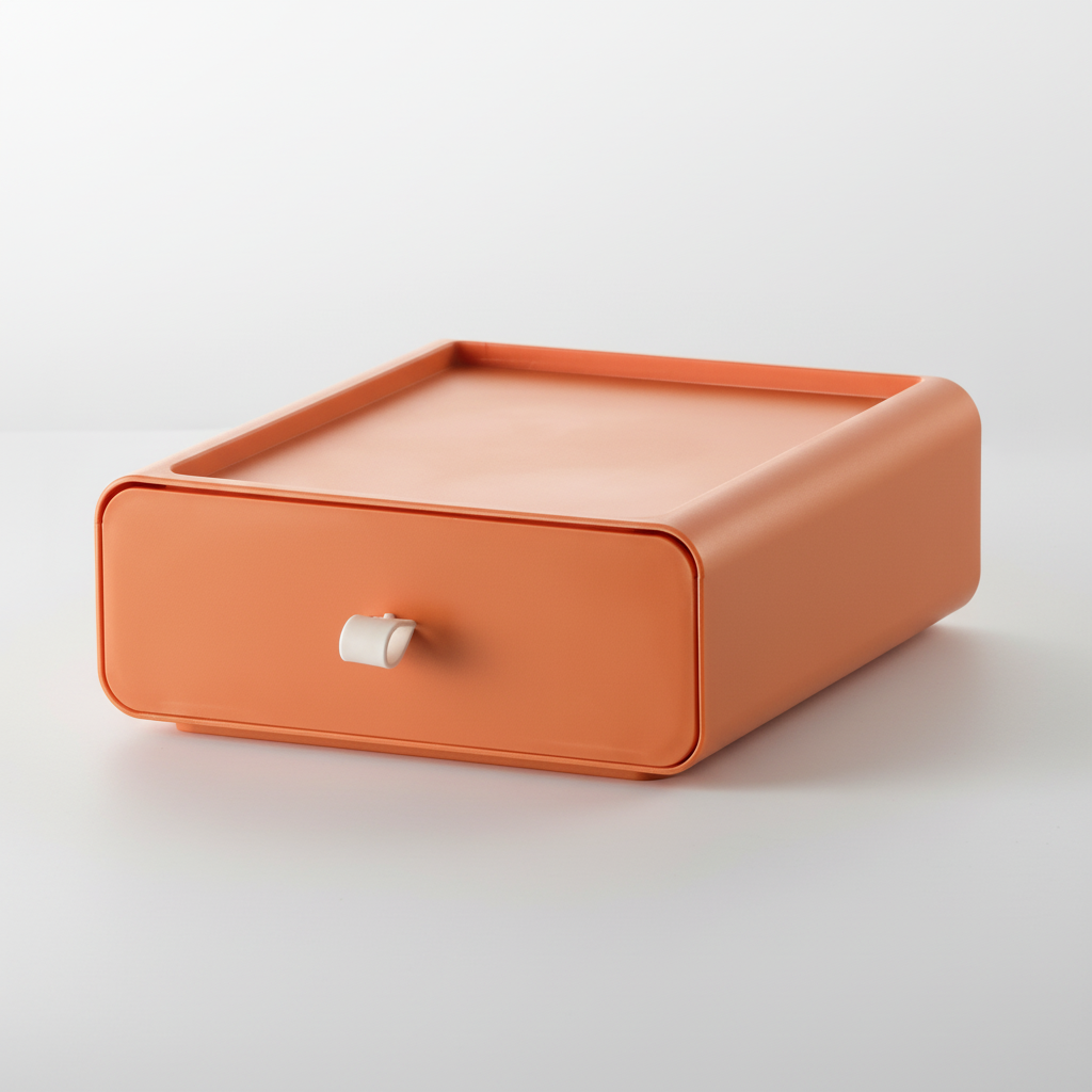 Stackable Drawer Organizer with Handle Orange