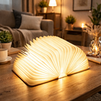 LED Book Lamp – Foldable & Rechargeable Reading Light Cream