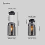 Modern Glass Pendant Light with Copper Finish