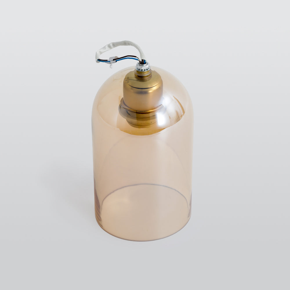 Modern Glass Pendant Light with Copper Finish