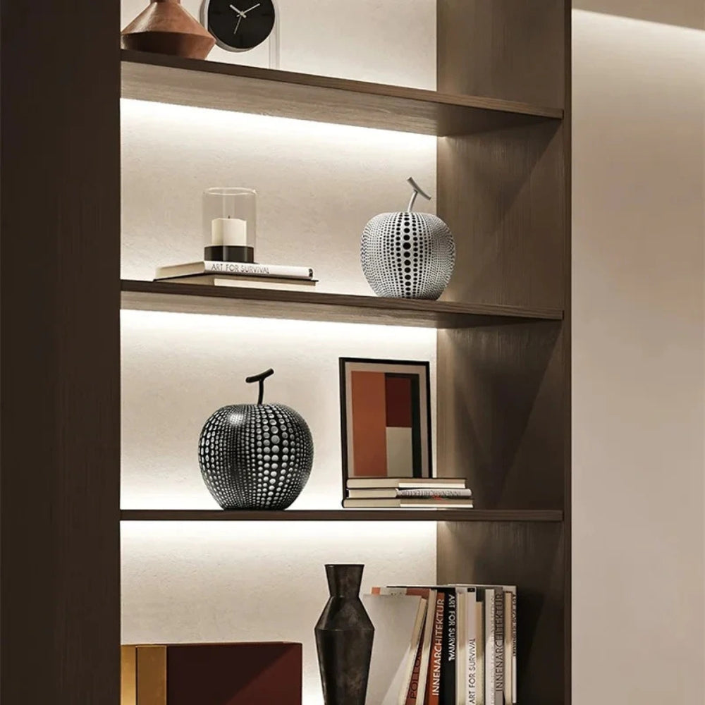 Modern Apple Sculpture with Dot Pattern