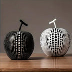 Modern Apple Sculpture with Dot Pattern