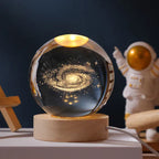 3D Crystal Ball Night Light with LED Base Milky Way