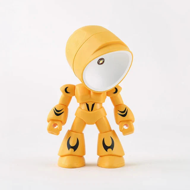 Robot Table Lamp with LED Color Changing Light Robot Yellow