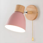 Nordic Wall Sconce with Wood Base and Switch
