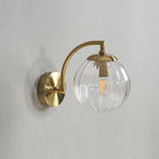 Modern Glass Wall Sconce with Curved Arm