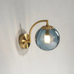 Modern Glass Wall Sconce with Curved Arm