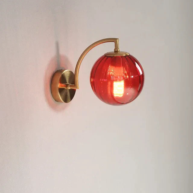 Modern Glass Wall Sconce with Curved Arm