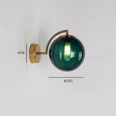 Modern Glass Wall Sconce with Curved Arm