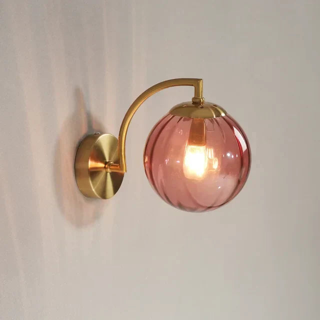 Modern Glass Wall Sconce with Curved Arm