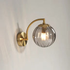 Modern Glass Wall Sconce with Curved Arm