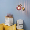 Modern Glass Wall Sconce with Curved Arm