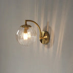 Modern Glass Wall Sconce with Curved Arm