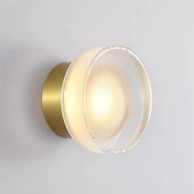 Round LED Wall Light with Glass Shade