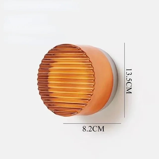 Round LED Wall Light with Glass Shade