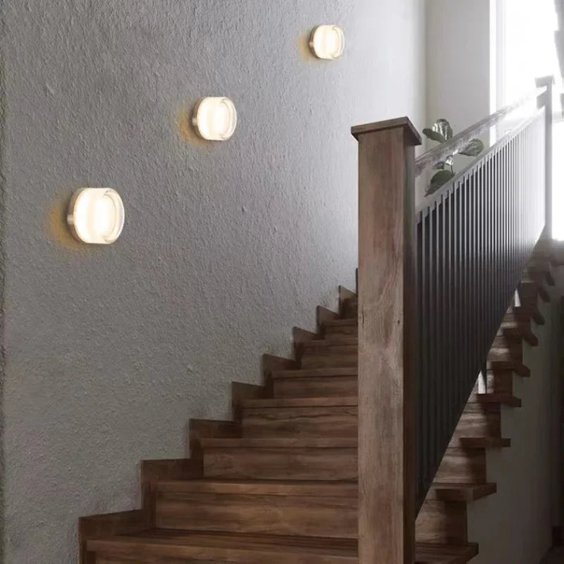 Round LED Wall Light with Glass Shade